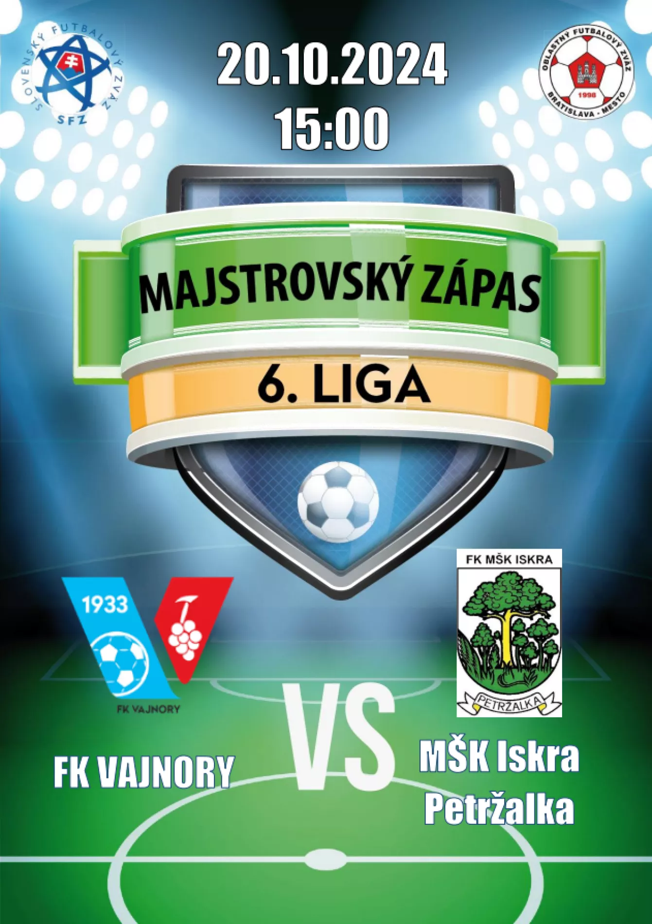 Futbalový zápas FK Vajnory vs. MŠK Iskra Petržalka