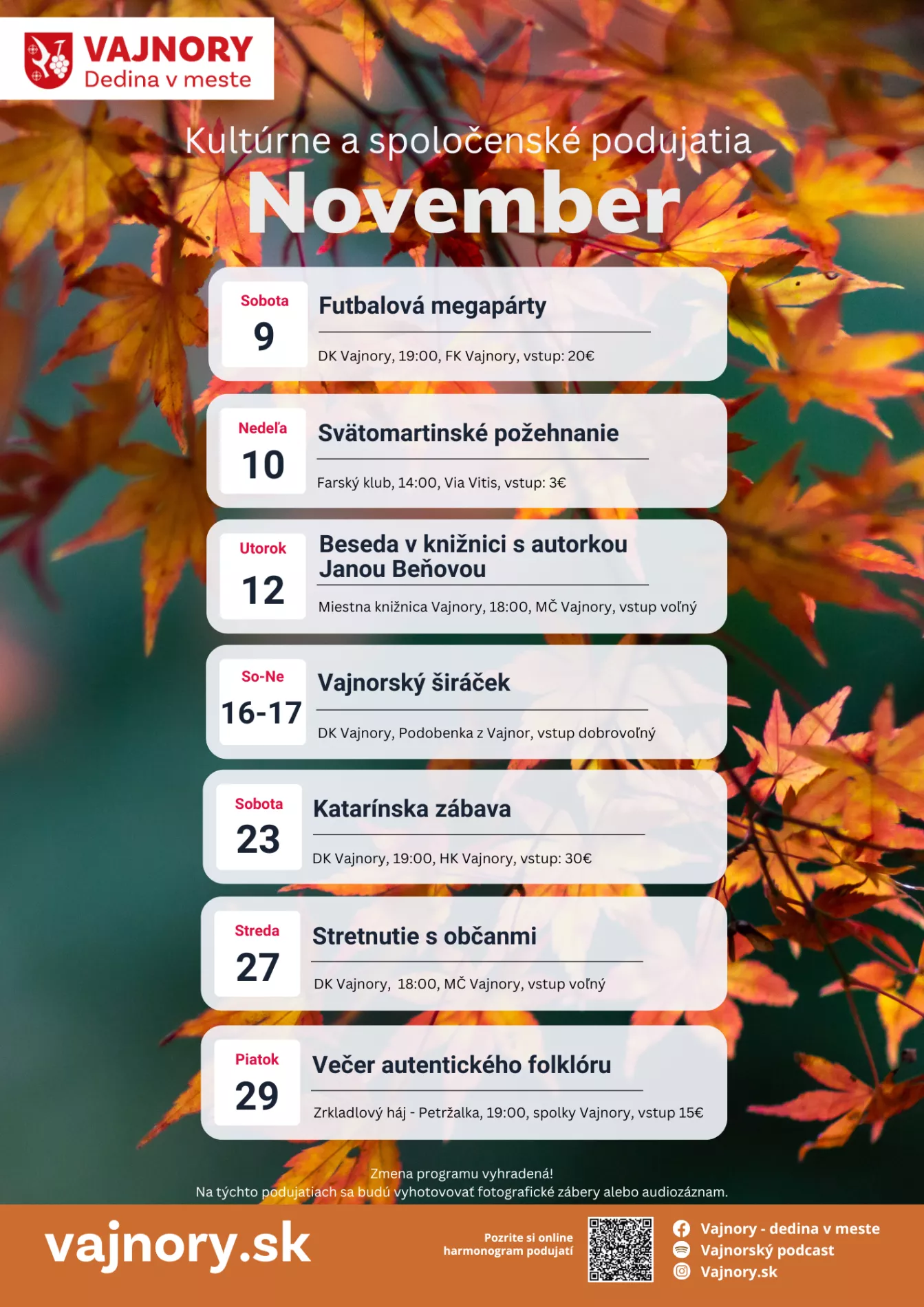 Novembrové podujatia