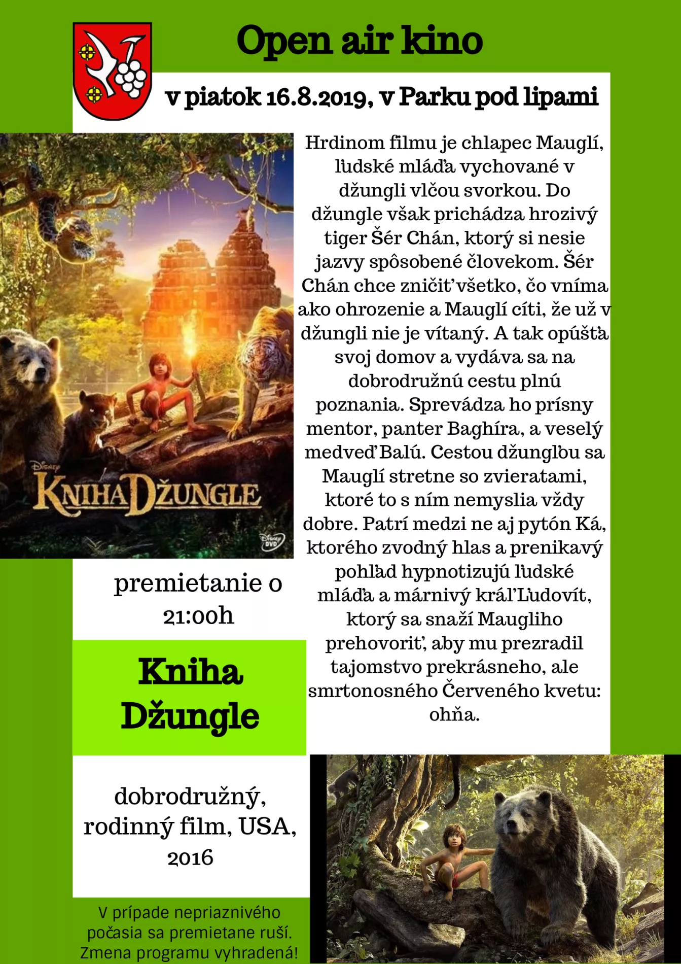 Letné kino: Kniha džungle