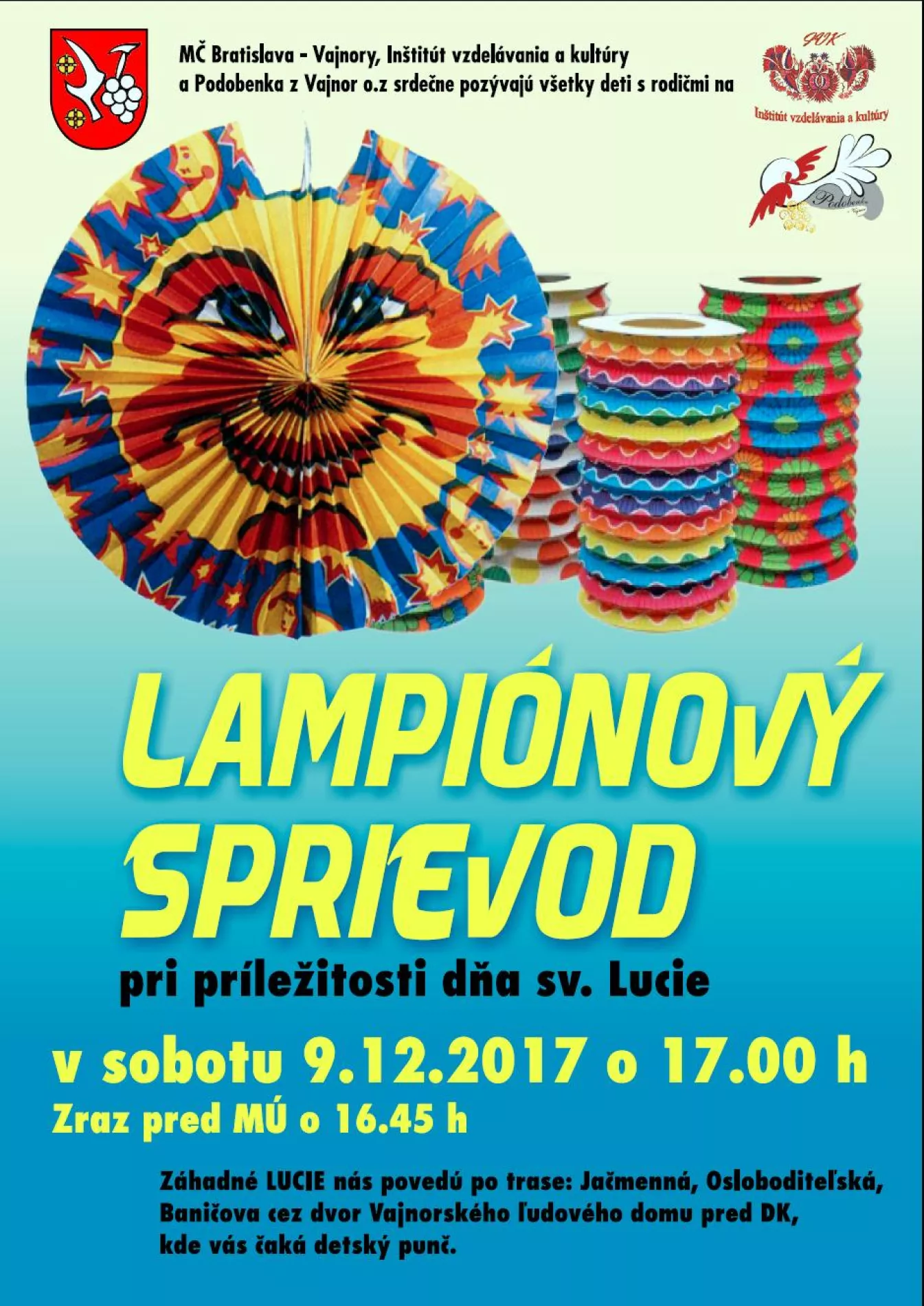 Lampiónový sprievod 9.decembra 2017