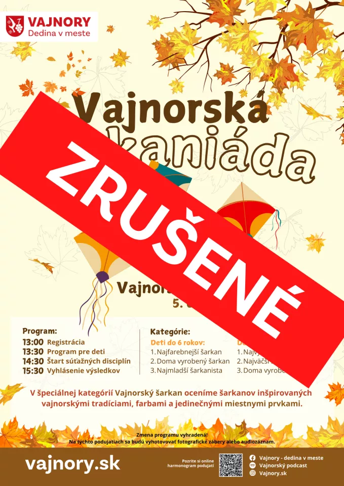 Vajnorská šarkaniáda sa tento víkend neuskutoční