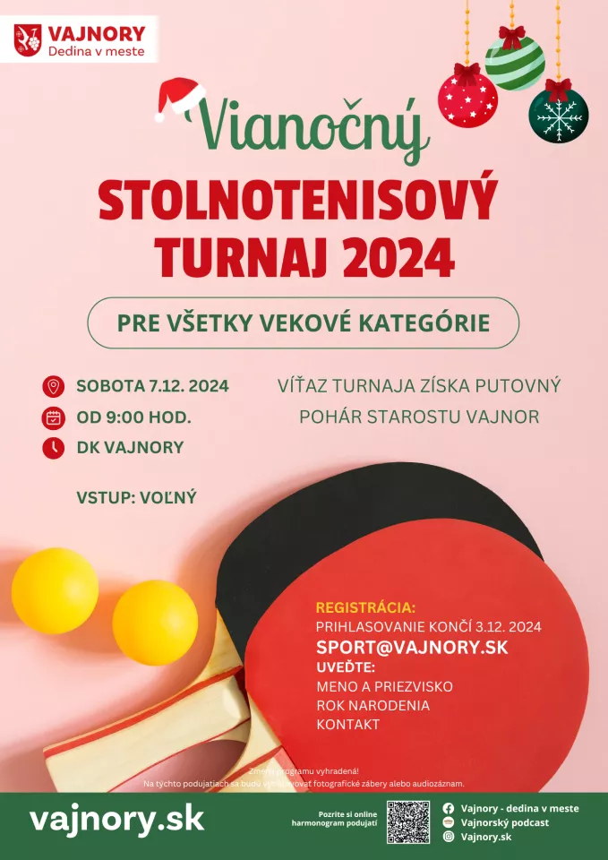 Vianočný stolnotenisový turnaj 2024