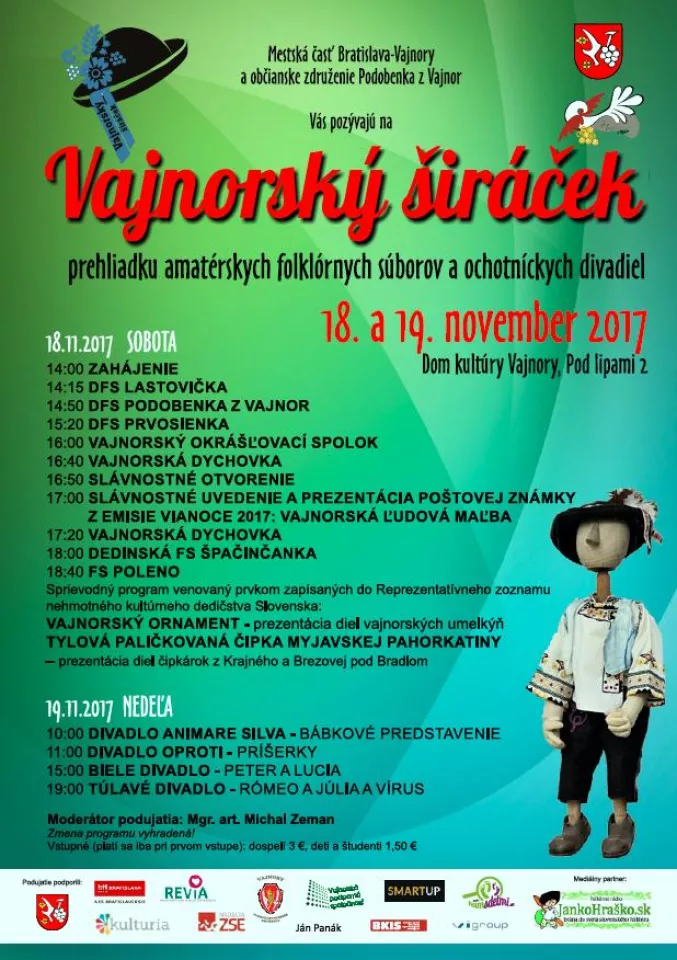 Vajnorský širáček – 18. a 19. novembra 2017 v Dome kultúry Vajnory 